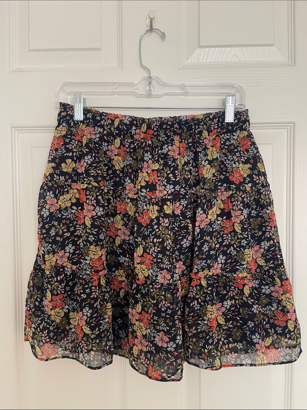LOFT Floral Tiered Skirt